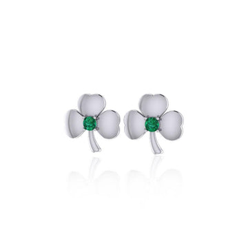 Celtic Shamrock Silver Post Earrings TE2791 - Jewelry